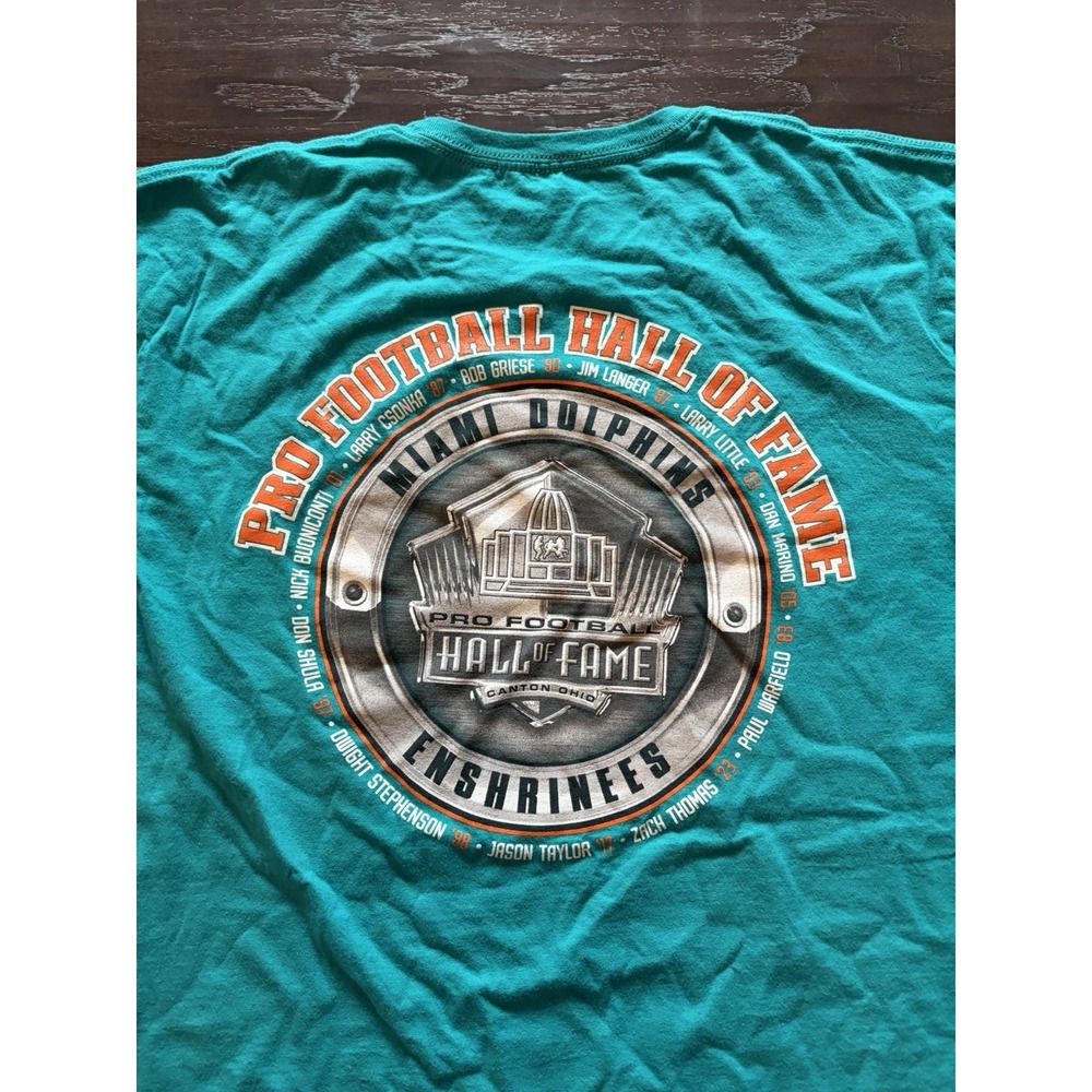 Miami Dolphins Pro Football Hall of Fame Legends T-Shirt Aqua Teal Mens Large